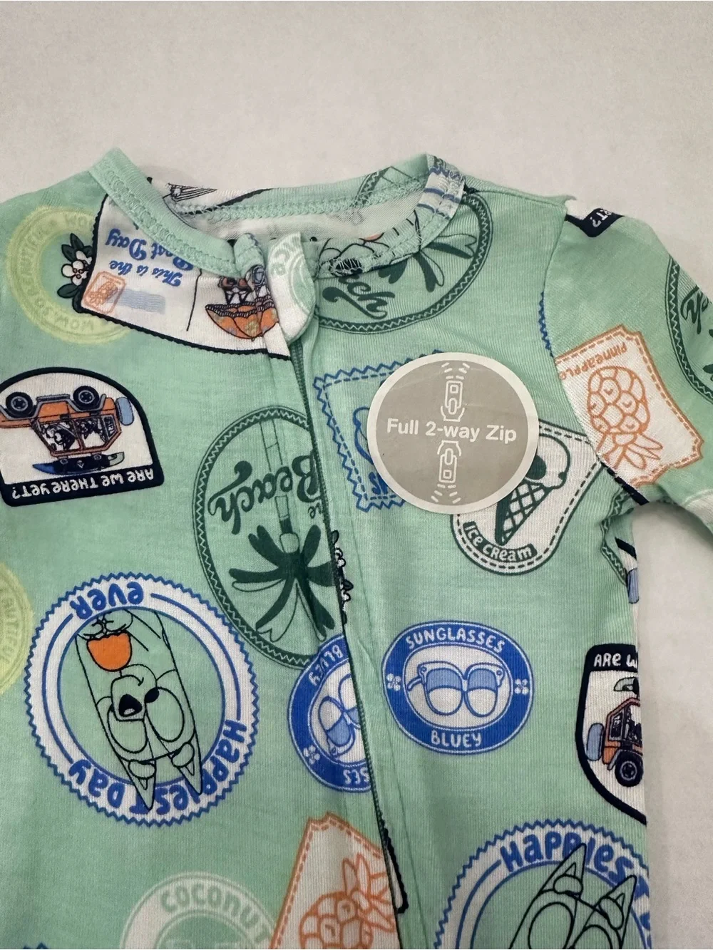 Bluey Baby Boy Cozy and Comfortable Viscose 2-Way Zip Footed 1 pc Sleep N Play